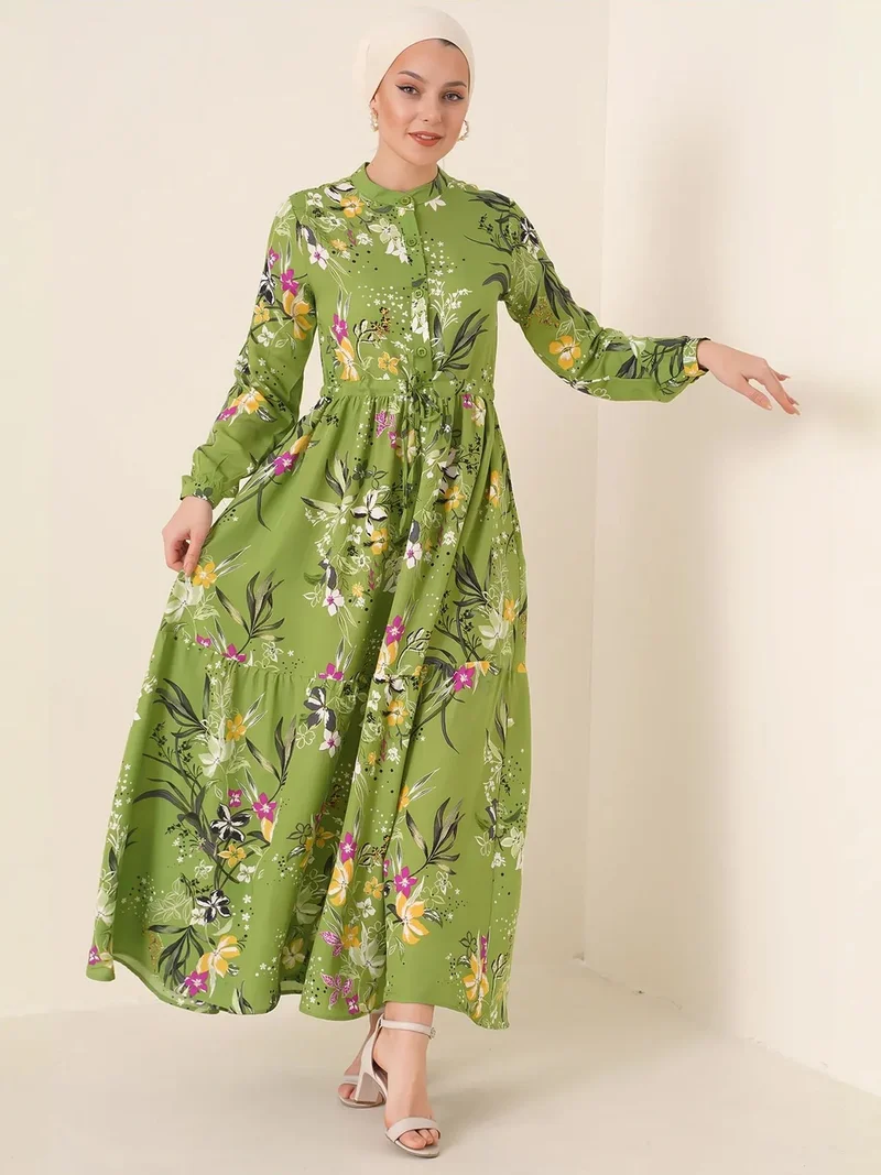 بيغ دارت BDART Maxi Dress with Patterned and Button Closure